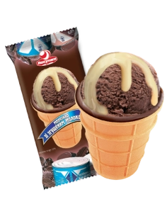 Морозиво Ласунка у стак шоколадне зі згущ молоком з шоколад вприском 70гр