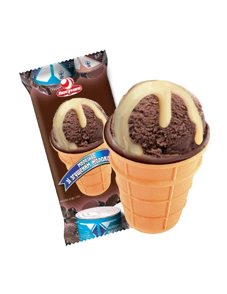 Морозиво Ласунка у стак шоколадне зі згущ молоком з шоколад вприском 70гр