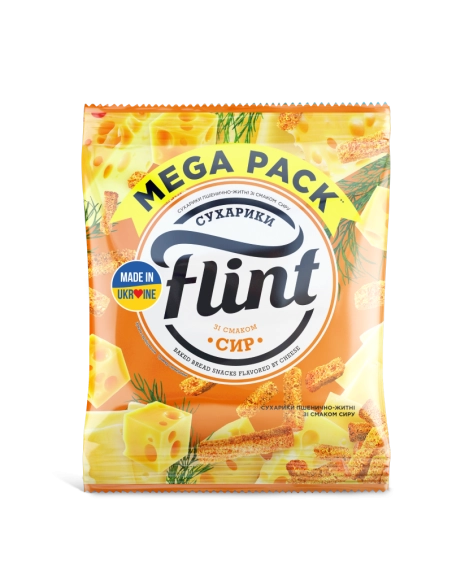 Сухарики пшенично-житні зі смаком Сиру ТМ flint 110г