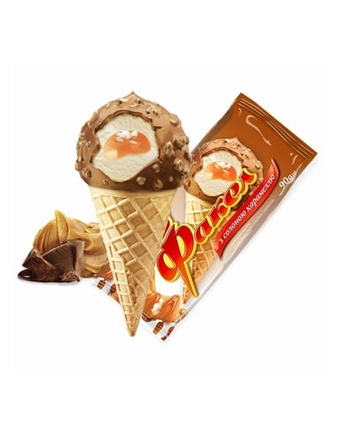 Морозиво Ріжок Факел  зі згущеним молоком 90гр