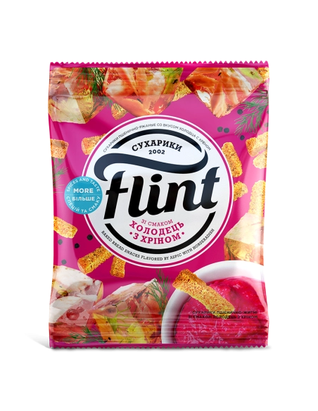 Сухарики пшенично-житні зі смаком Холодець з хреном ТМ flint 110г