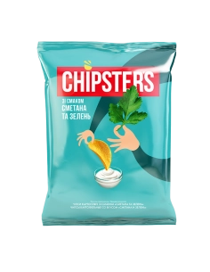Чіпси натуральні сметана зелень 120г ТМ Chipster`s