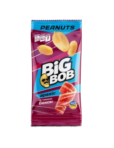 Арахіс смажений солоний зі смаком Бекон 60г ТМ BIG BOB