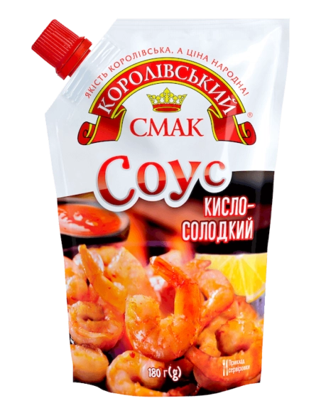 Соус томатний ТМ Королівський смак  кисло-солодкий д\п 180г