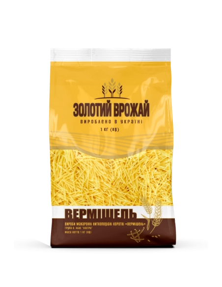 Макаронні вироби ниткоподібні довгі Спагетті ТМ Золотий вражай 500Г