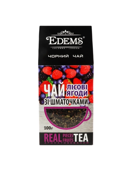 Чай 100г чорн з шмат лісова ягода 100г Edems