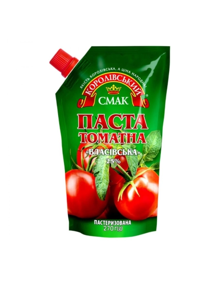 Томатна паста Власівська 25% ТМ Королівський смак  д\п 270гр