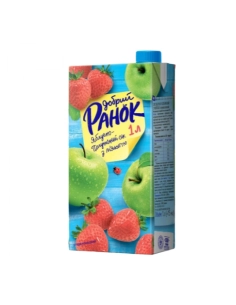 Сік яблучно-полуничний з м'якоттю ТМ Добрий ранок 1,0л