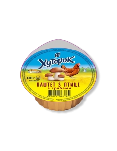 Паштет із птиці з грибами ТМ Хуторок 130г