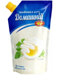 Майонез 67% домашній д\п 500г ТМ Чугуєв-продукт