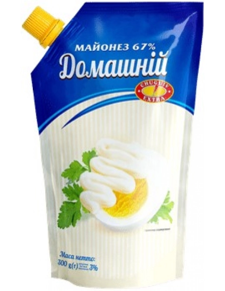 Майонез 67% домашній д\п 500г ТМ Чугуєв-продукт