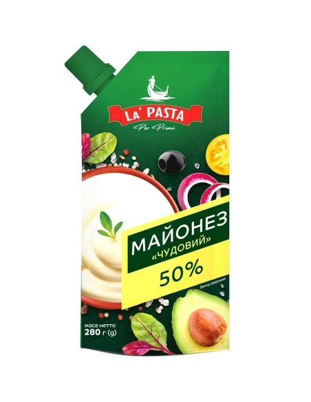 Майонез  Чудовий 50% ТМ La Pasta Per Primi дойпак 280г
