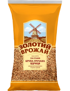 Крупа гречана ядриця швидкорозарювана ТМ золотой врожай 700г