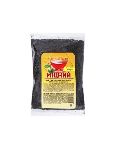 Чай міцний чорний байховий листовий 100г