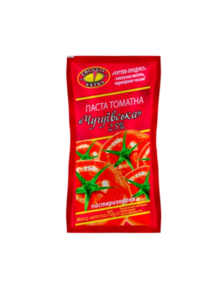 Томатна паста Чугуївська 25% ТМ Чугуєв продукт соше 70г