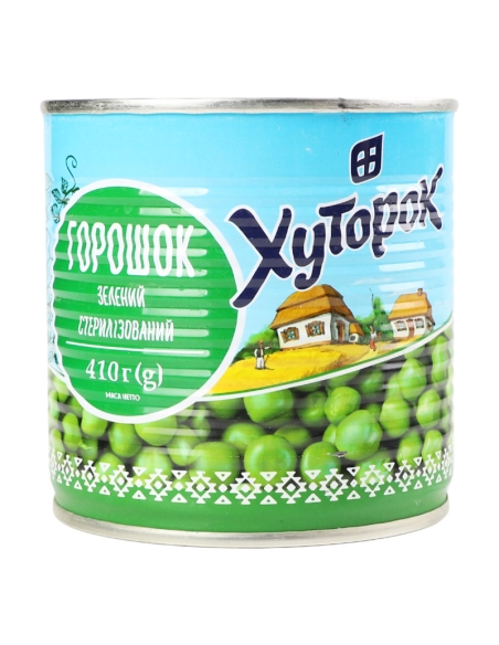 Горошок зелений ТМ Хуторок 410г ж/б