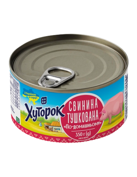 Свинина тушкована По-домашньому ТМ Хуторок 350г