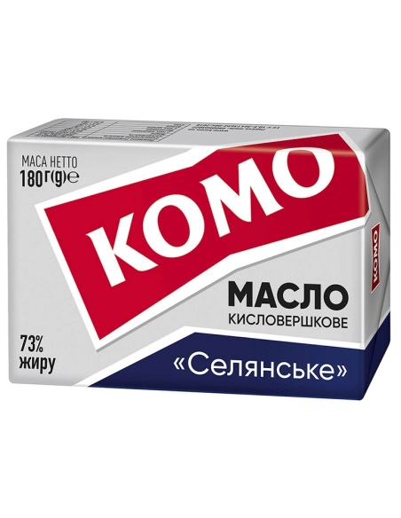 Масло кисловершкове Селянське 73% КОМО фасоване 180гр